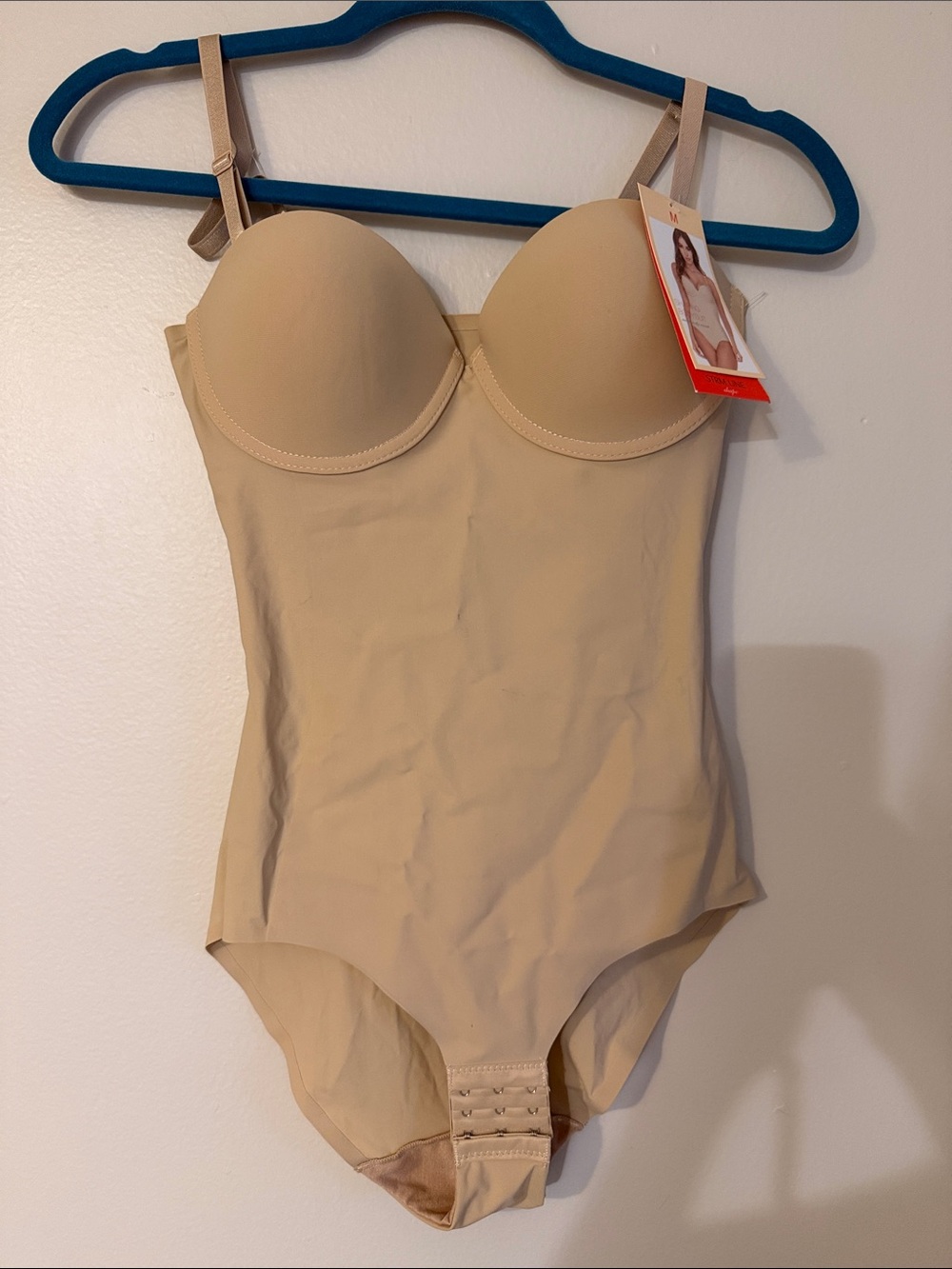 Strapless Nude Shaping Bodysuit with Underwire Cups